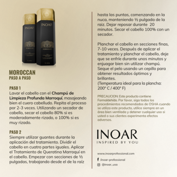 Inoar PROFESSIONAL - Moroccan Keratin Smoothing Treatment Step 2 Keratin Smoothing Treatment 33.8oz/1L